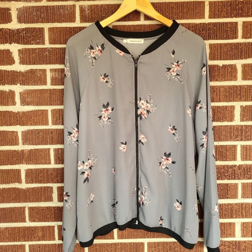 Like New Maurices Thin Zip Up  Bomber Style Jacket